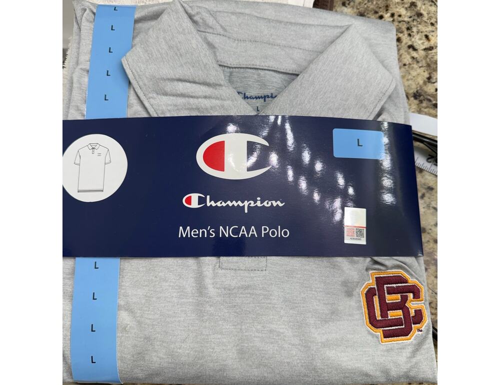 Champion Hanes Bethune Cookman Large Grey NEW Men's NCAA Polo
